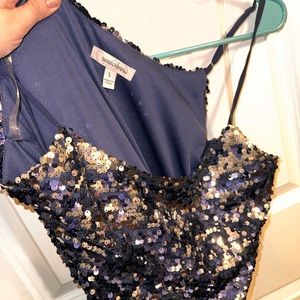 Speechless Navy Sequin Romper